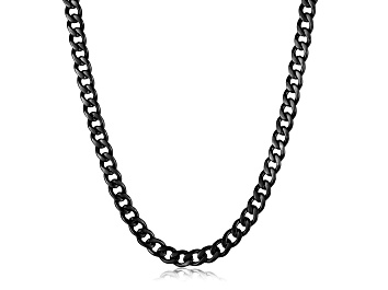 Picture of Invicta Jewelry Men's Curb Chain Black Steel Necklace (9mm) - 24"