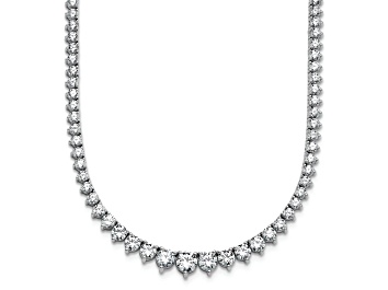 Picture of White Lab-Grown Diamond G-H SI 14k White Gold 16" Graduated Tennis Necklace 10.00ctw