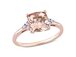 Morganite and Diamond 14K Rose Gold Engagement Ring 2.06ctw