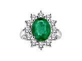 4.30ctw Emerald and Diamond Ring in 14k White Gold