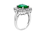 4.30ctw Emerald and Diamond Ring in 14k White Gold