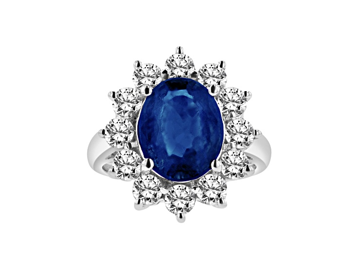 4.75ctw Sapphire and Diamond Ring in 14k White Gold - 123QRB