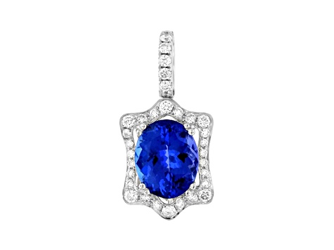 14K White Gold Tanzanite and Diamond Pendant 2.52ctw