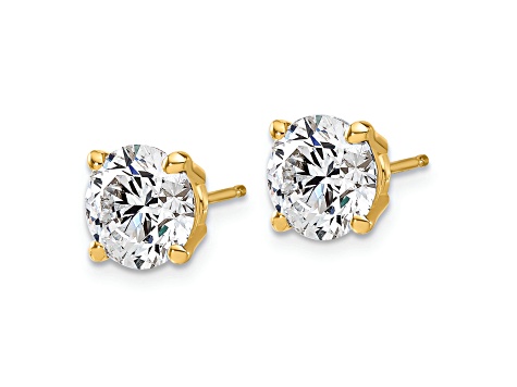 14K Yellow Gold Certified Lab Grown Diamond 4ct. VS/SI GH+, 4-Prong Earrings