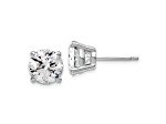 Rhodium Over 14K Gold Certified Lab Grown Diamond 4ct. VS/SI GH+, 4-Prong Earrings