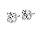 Rhodium Over 14K Gold Certified Lab Grown Diamond 4ct. VS/SI GH+, 4-Prong Earrings