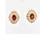 1.14ctw Oval Garnet and Cubic Zirconia 14K Yellow Gold Over Sterling Silver Earrings