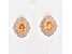 .80ctw Oval Citrine and Cubic Zirconia 14K Rose Gold Over Sterling Silver Earrings