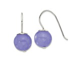 Sterling Silver Polished 10mm Periwinkle Jadeite Dangle Earrings