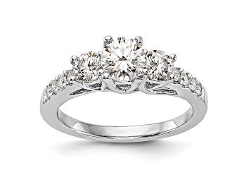 Picture of Rhodium Over 14K White Gold Lab Grown Diamond SI1/SI2, G H I, 3-Stone Engagement Ring
