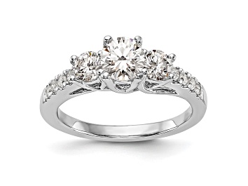 Picture of Rhodium Over 14K White Gold Lab Grown Diamond SI1/SI2, G H I, 3-Stone Engagement Ring