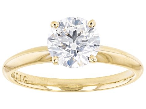 Round White Lab-Grown Diamond 14kt Yellow Gold Knife Edge Solitaire ...