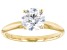 Round White Lab-Grown Diamond 14kt Yellow Gold Knife Edge Solitaire Ring 1.50ctw