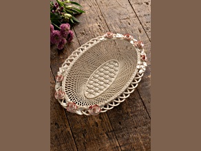 Belleek Peony Basket