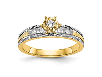 Picture of 14K Yellow Gold AA Quality Engagement Ring 0.09ctw