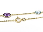 Multi-Gem 14k Yellow Gold Necklace 5.82ctw