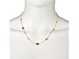 Multi-Gem 14k Yellow Gold Necklace 5.82ctw