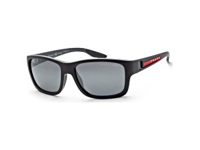 Prada Men's Linea Rossa 59mm Gray Rubber Sunglasses|PS01WS-UFK07H-59