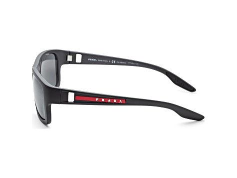 Prada Men's Linea Rossa 59mm Gray Rubber Sunglasses|PS01WS-UFK07H-59