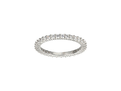 White Cubic Zirconia Rhodium Over Sterling Silver Eternity Band Rings- Set of 5 6.80ctw