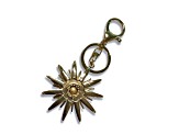 Gold Tone Blue Crystal Celestial Star Keychain