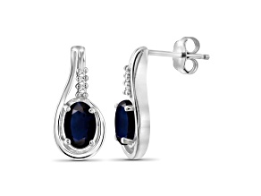 Black Sapphire Rhodium Over Sterling Silver Earrings 1.10ctw