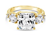 Judith Ripka Cubic Zirconia 14K Gold Clad Ring 8.62ctw