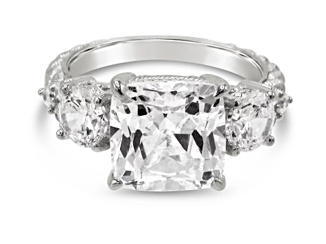 Judith Ripka 8.62ctw Bella Luce Diamond Simulant Rhodium Over Sterling Silver Ring