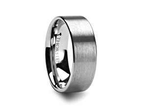 MERCURY Flat Brushed Finish Tungsten Wedding Ring 8mm