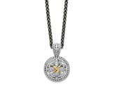 Rhodium Over Sterling Silver with 14K Accent and Diamond 18-inch Necklace