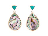 Barse Jewelry Abalone Gold Tone Epiphany Dangle Earrings