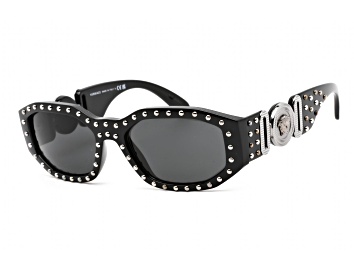 Picture of Versace Black Studded Frames / Dark Gray Lenses Sunglasses