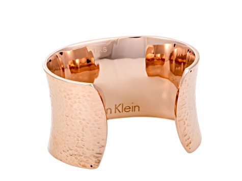 Calvin Klein Dawn Rose Gold Tone Stainless Steel Bangle Bracelet