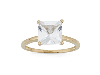 Picture of Princess Cut Lab Created White Sapphire 10K Yellow Gold Ring 2.90ctw