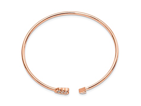14K Rose Gold Lab Grown Diamond Arrow Cuff Bangle 1251HA JTV