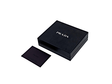 Prada Ribbon Saffiano Metallic Silver and Beige Leather