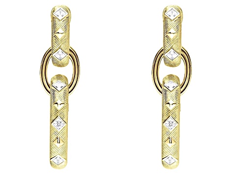 Judith Ripka "Cairo" 1.50ctw Bella Luce® Diamond Simulant 14k Gold Clad Chain Link Earrings