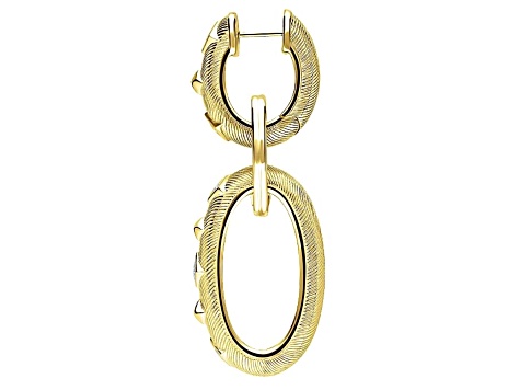 Judith Ripka "Cairo" 1.50ctw Bella Luce® Diamond Simulant 14k Gold Clad Chain Link Earrings
