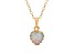 White Lab Created Opal 14K Yellow Gold Over Sterling Silver Pendant with Chain 0.52ct