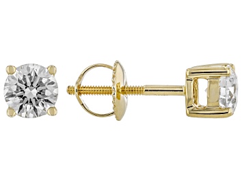 Picture of 14K Yellow Gold Round Lab Grown Diamond Stud Earrings 1.0ctw, F Color/VS2 Clarity