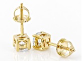 14K Yellow Gold Round Lab Grown Diamond Stud Earrings 1.0ctw, F Color/VS2 Clarity