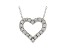 White Lab-Grown Diamond 14kt White Gold Heart Necklace 0.75ctw