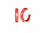 14K Yellow Gold Over Sterling Silver Medium Illusion Acrylic Hoops in Watermelon