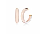 14K Yellow Gold Over Sterling Silver Medium Illusion Acrylic Hoops in Ballerina Slipper