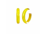 14K Yellow Gold Over Sterling Silver Medium Illusion Acrylic Hoops in Yellow