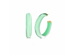 14K Yellow Gold Over Sterling Silver Medium Illusion Acrylic Hoops in Mint