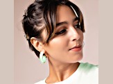 14K Yellow Gold Over Sterling Silver Medium Illusion Acrylic Hoops in Mint