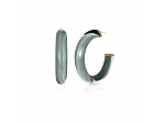 14K Yellow Gold Over Sterling Silver Medium Illusion Acrylic Hoops in Watercress