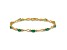 14k Yellow Gold and Rhodium Over 14k Yellow Gold Open-Link Diamond and Emerald Bracelet