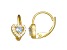 Blue And White Cubic Zirconia 14k Yellow Gold Over Sterling Silver Children's Heart Earrings 0.63ctw